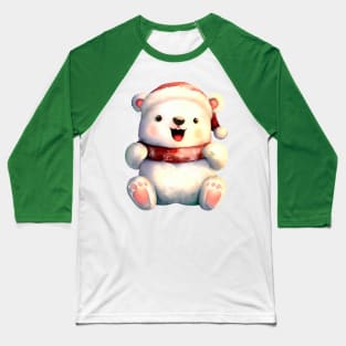 Little Cuties - Jolly Christmas Polar Bear Baseball T-Shirt